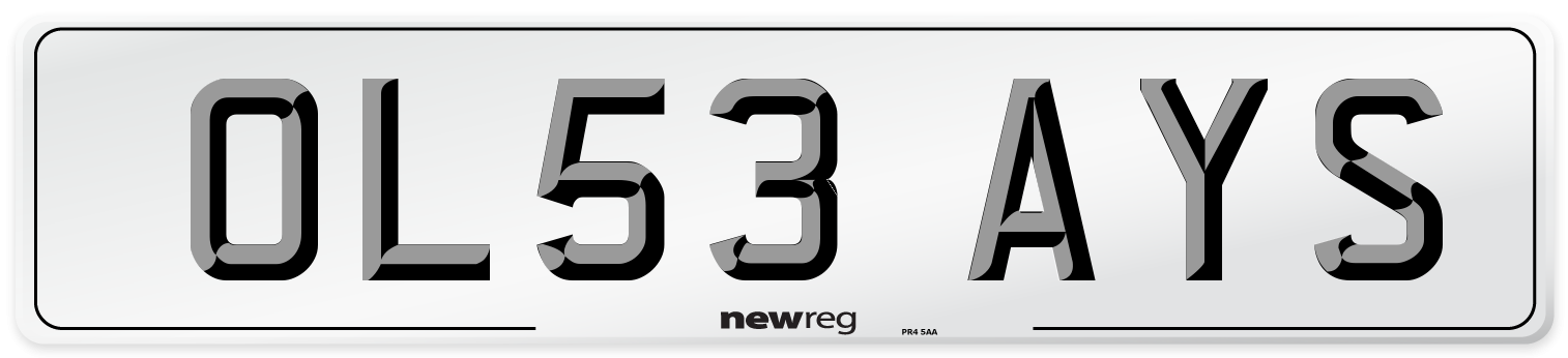 OL53 AYS Number Plate from New Reg